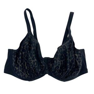 Elomi Wild Thing Bikini Top Black Leopard Animal Print - Size 38G